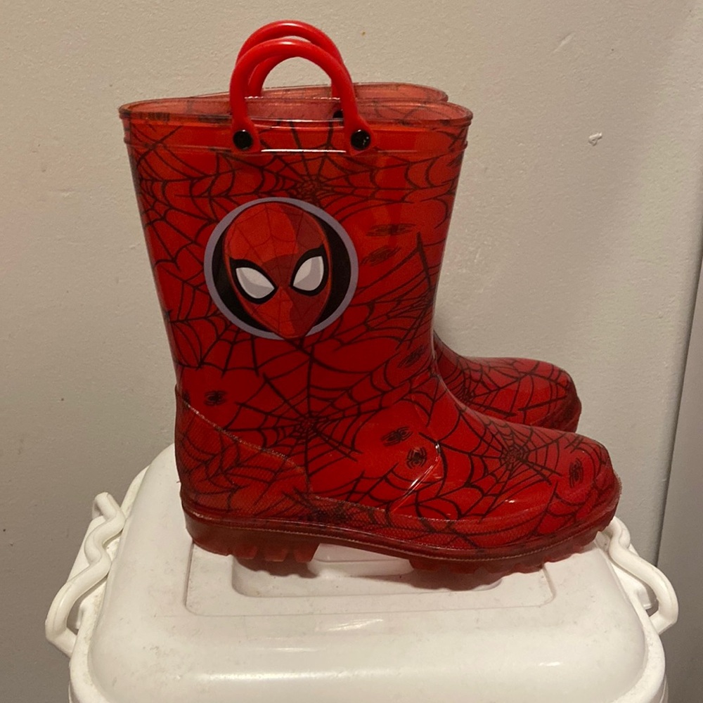 Kids Spider-Man light up rain boots size 13